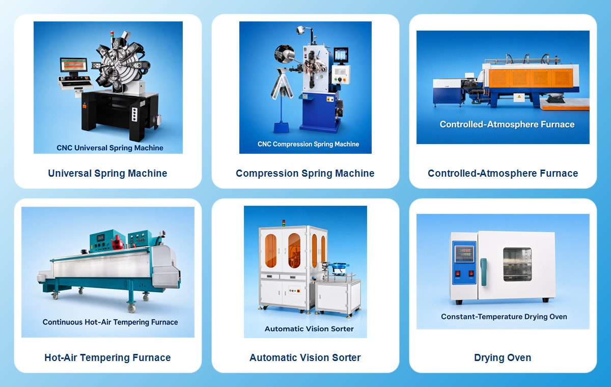 CNC spring machines and supporting equipment