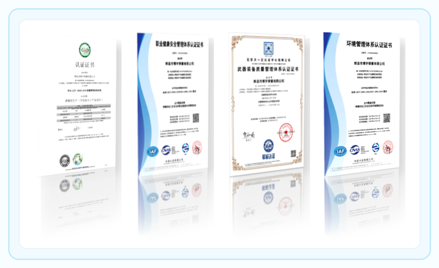 QIFENG SPRING certification and management system certificates