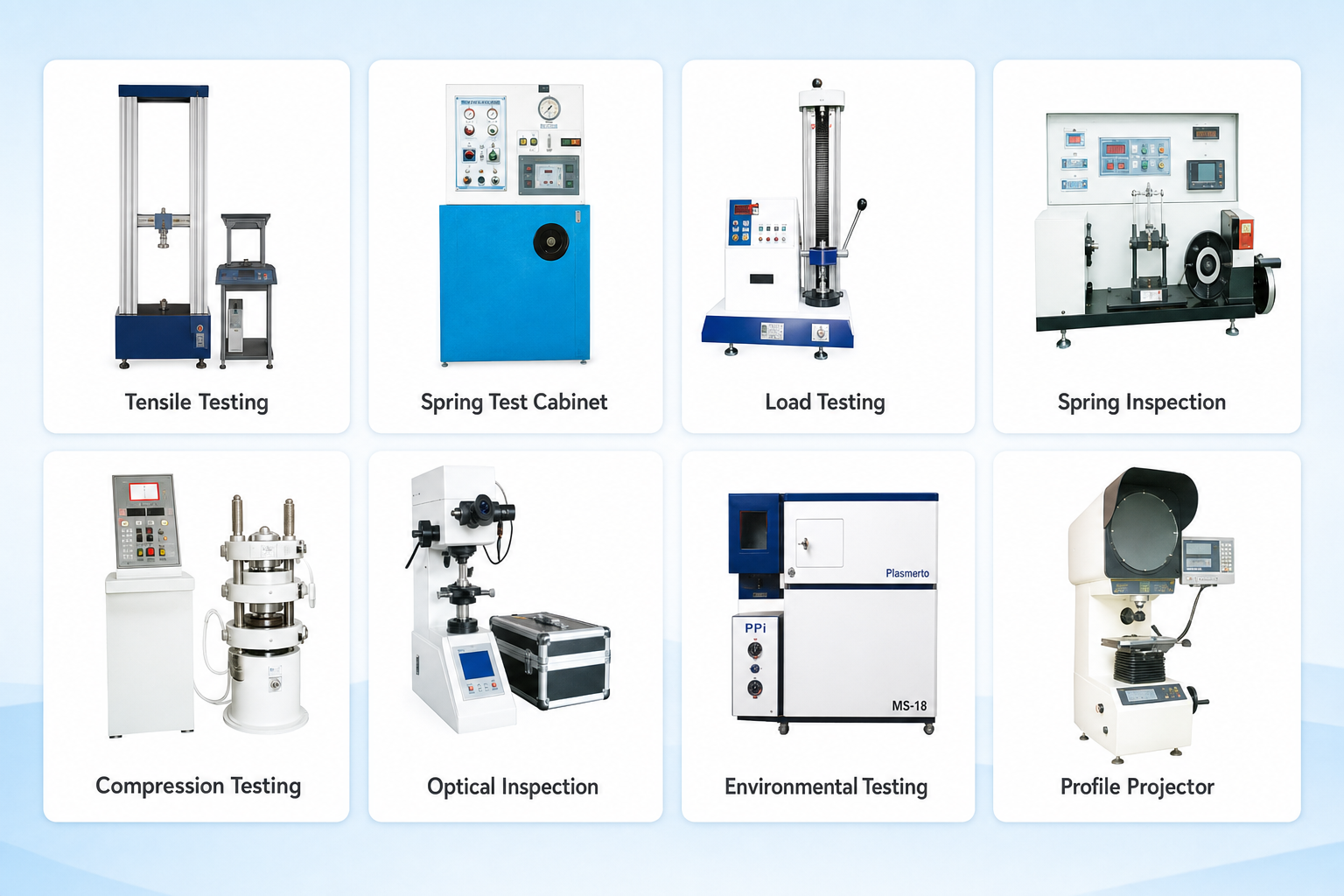 Quality assurance testing and inspection equipment