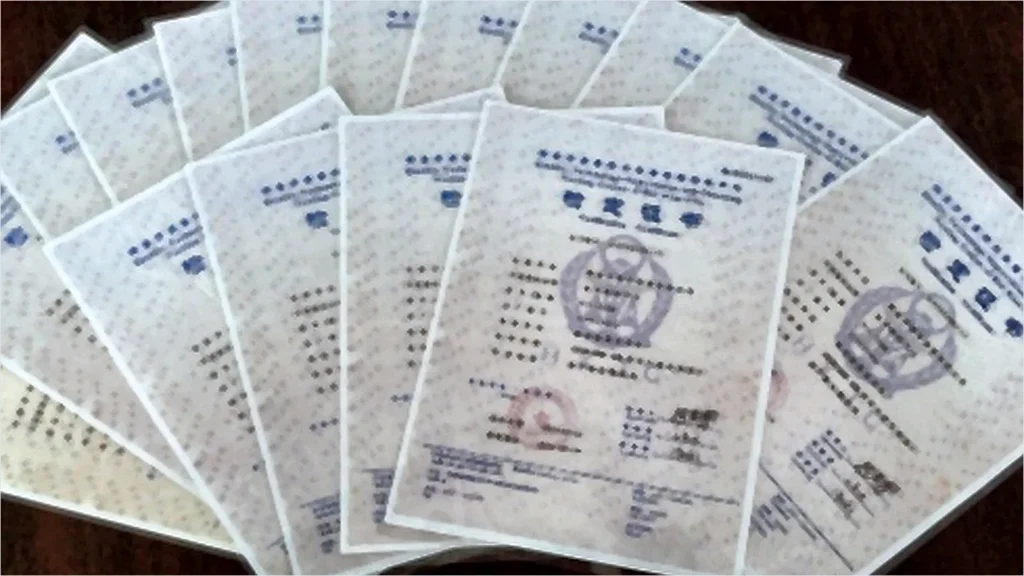 Calibration certificates for spring testing equipment