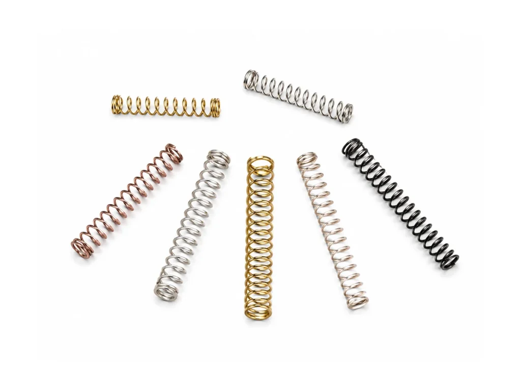 Compression spring product on white background