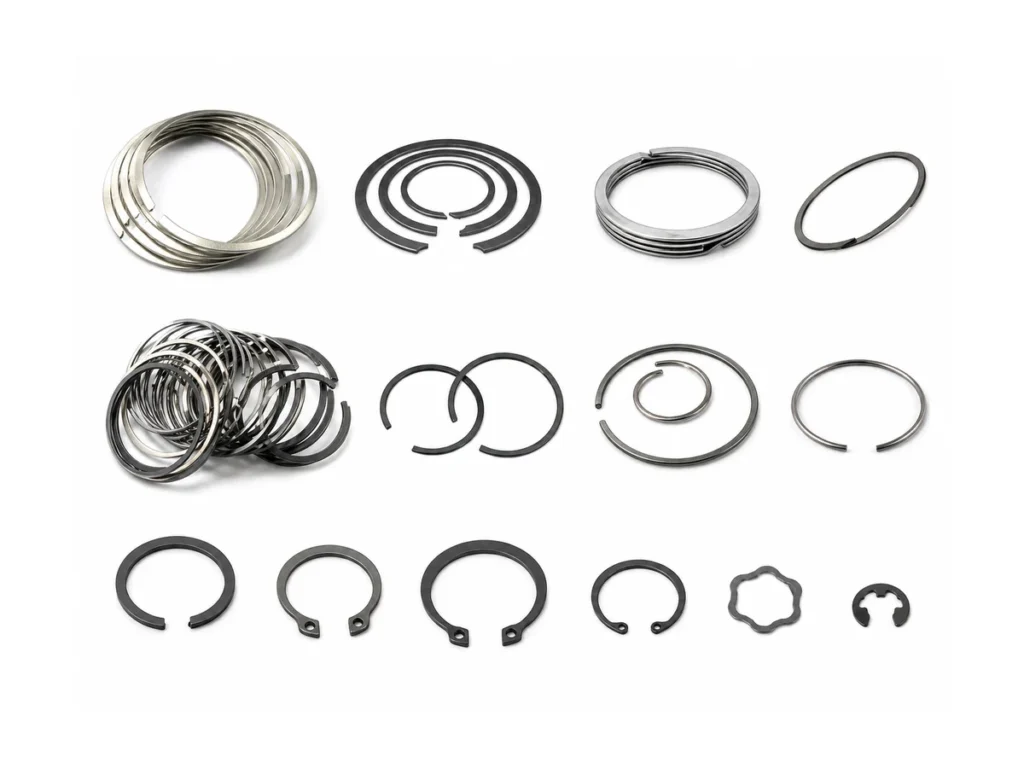 Retaining clip spring on white background