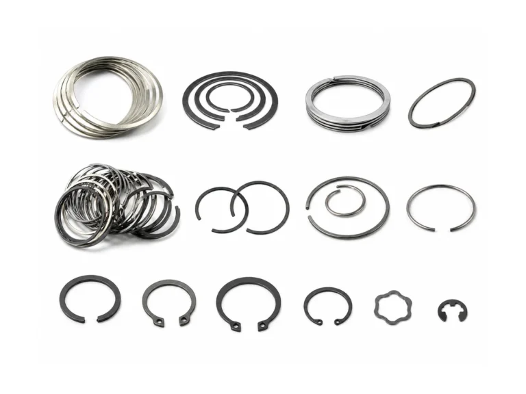 Retaining clip spring on white background