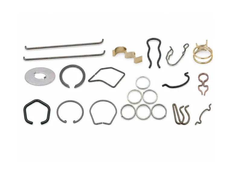 Special-shaped retaining spring assortment on white background