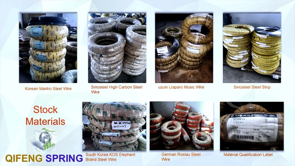 Incoming raw materials for spring manufacturing