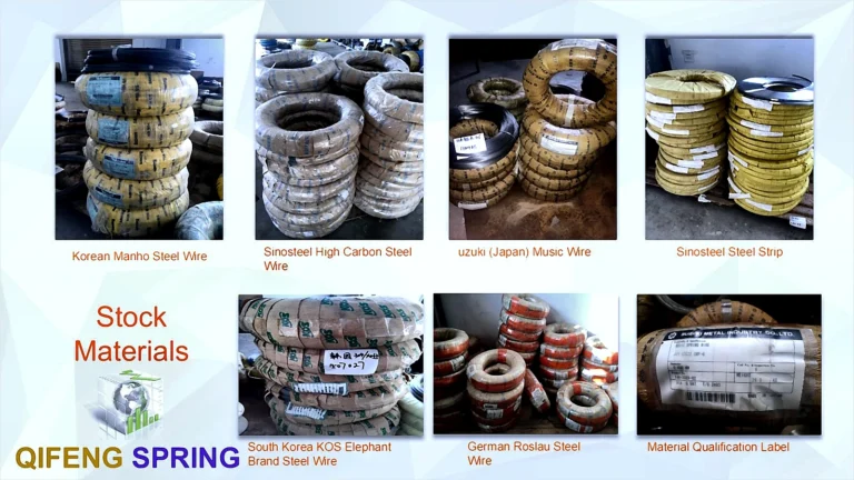 Incoming raw materials for spring manufacturing