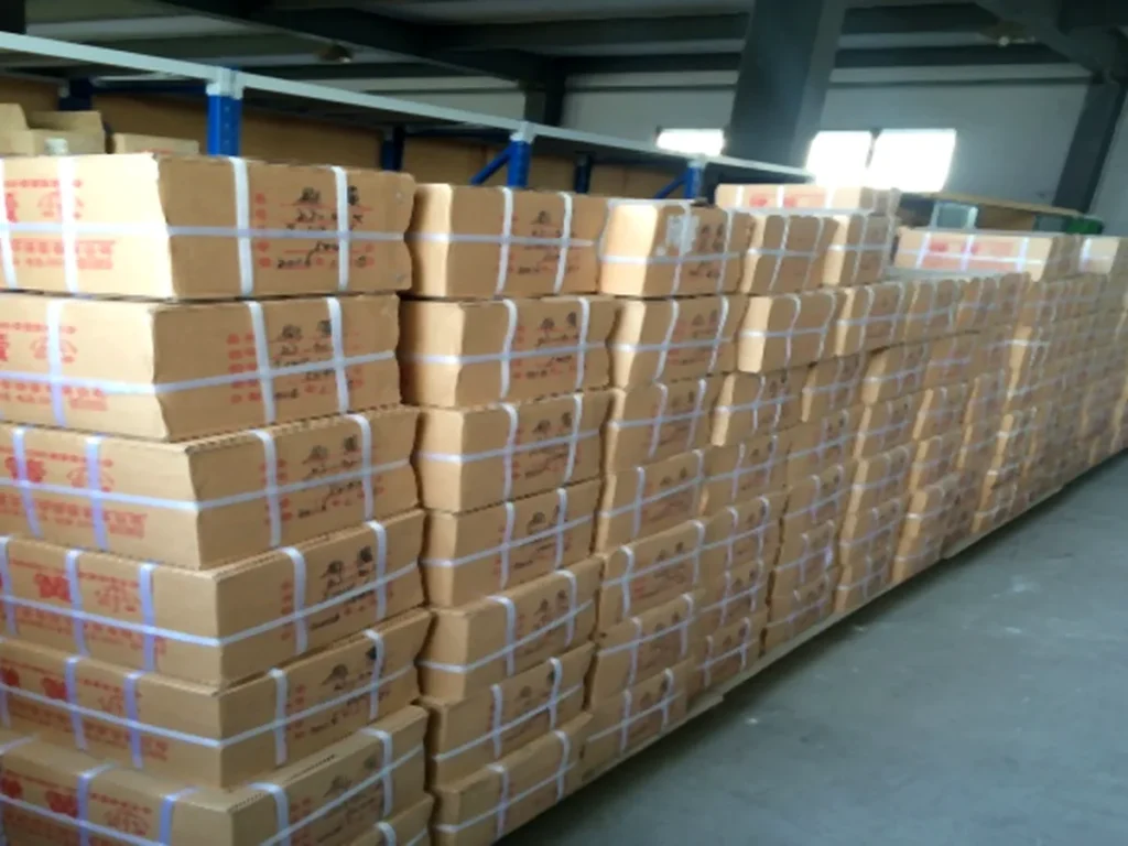 Palletized warehouse storage for finished goods
