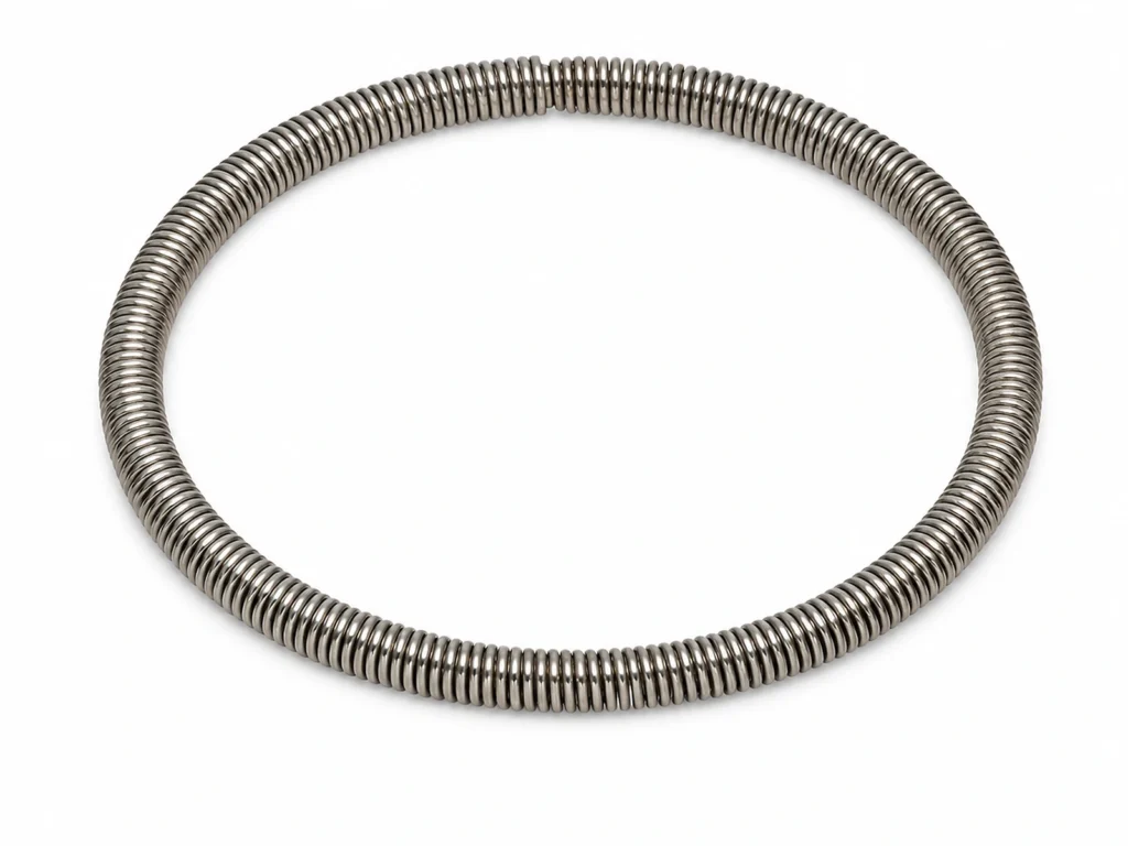 Oil seal garter spring ring on white background
