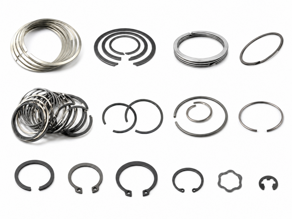 Custom retaining rings, circlips, and snap rings