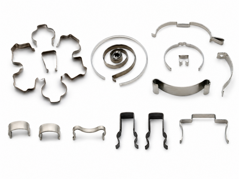 Custom spring washers, elastic shims, and formed spring clips