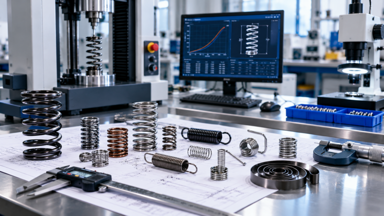 Automotive spring inspection and testing laboratory at QIFENG SPRING