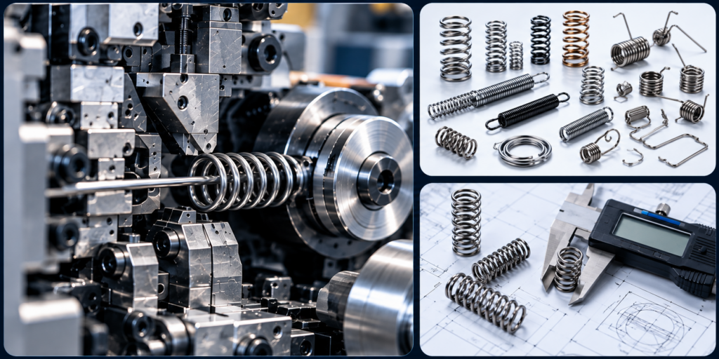 Custom spring manufacturing, product range, and precision inspection
