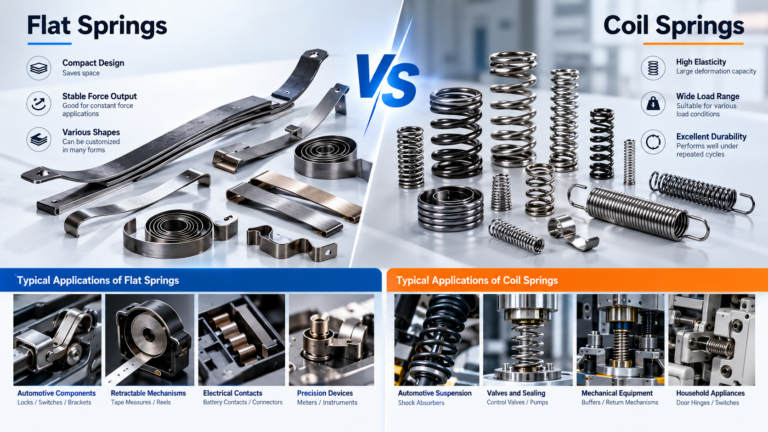 Flat springs and coil springs application comparison